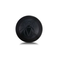 Horn Button, Billet Aluminum, Single Contact, Domed V-8 Logo, Gloss Black for Ma