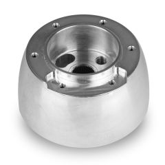 BILLET ALUMINUM 6 BOLT VETTE 3 SPOKE HUB ADAPTER FOR '49-'66 GM POLISHED