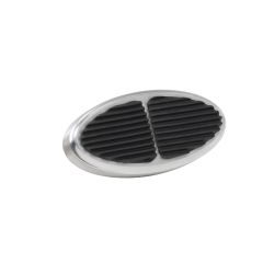 MINI OVAL BRUSHED BRAKE PEDAL PAD WITH RUBBER INSERT