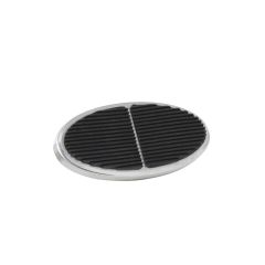 XL OVAL BRUSHED BRAKE PEDAL PAD WITH RUBBER INSERT