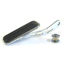 XL CHROME STEEL THROTTLE PEDAL FOR LOKAR DRIVE-BY-WIRE WITH RUBBER INSERT