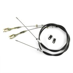 48" UNIVERSAL BLACK REAR BRAKE CABLES FOR '42-'54 CHEVY WITH FORD EXPLORER FITTI