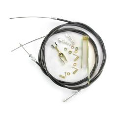 96" UNIVERSAL BLACK EMERGENCY BRAKE CABLES FOR WILWOOD MC4 W/ TRANSMOUNT BRACKET
