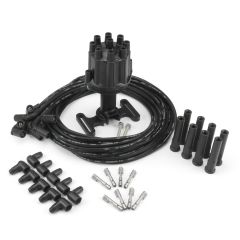 Distributor kit with plug wires all LS black finish - GM STYLE