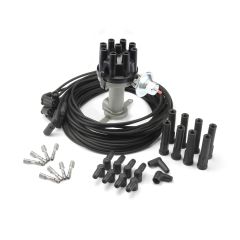 Distributor kit with plug wires all LS cast finish - FORD STYLE