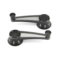 PRO TOURING WINDOW CRANK HANDLE SET MESH BLACK 1949 & UP GM/FORD