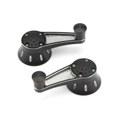 PRO TOURING VENT WINDOW CRANK HANDLE SET MESH BLACK EARLY FORD PRE-1949