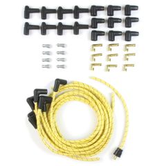 PLUG WIRE KIT 90D PLUG, HEI/POINTS ENDS, CUT TO FIT YELLOW WITH BLACK TRACERS