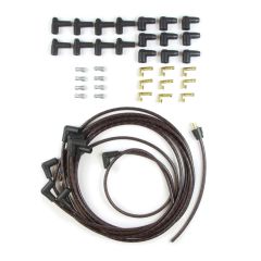 PLUG WIRE KIT 90D PLUG, HEI/POINTS ENDS, CUT TO FIT BLACK WITH RED TRACERS