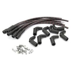 PLUG WIRE KIT LS 90D COIL TO 180D PLUG CUT TO FIT BLACK WITH RED TRACERS