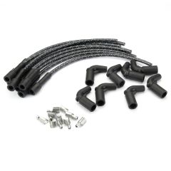PLUG WIRE KIT LS 90D COIL TO 180D PLUG CUT TO FIT  BLACK WITH BLUE TRACERS