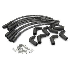 PLUG WIRE KIT LS 90D COIL TO 180D PLUG CUT TO FIT BLACK WITH WHITE TRACERS
