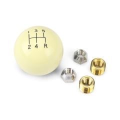 SHIFT KNOB SOLID RESIN 2" ROUND IVORY 5 SPEED