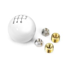 SHIFT KNOB SOLID RESIN 2" ROUND WHITE 6 SPEED
