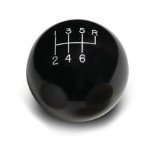 SHIFT KNOB SOLID RESIN 2" ROUND BLACK 6 SPEED