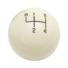 SHIFT KNOB SOLID RESIN 2" ROUND IVORY 4 SPEED REVERSE UP LEFT