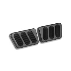BLACK BRAKE/CLUTCH PEDAL PADS FOR '64-'70 MUSTANG WITH RUBBER INSERT PAIR