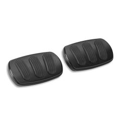 CURVED BLACK BRAKE/CLUTCH PEDAL PADS FOR '55-'57 CHEVY WITH RUBBER INSERT PAIR