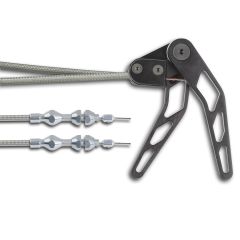 BLACK HI-TECH STAINLESS COMBINATION HOOD & TRUNK CABLE KIT FOR RIGHT HAND DRIVE
