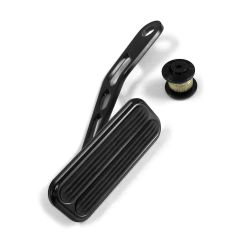 BLACK STEEL THROTTLE PEDAL FOR LOKAR DRIVE-BY-WIRE WITH RUBBER INSERT