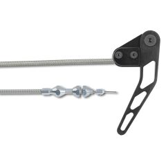 BLACK HI-TECH STAINLESS HOOD RELEASE CABLE KIT FOR RIGHT HAND DRIVE